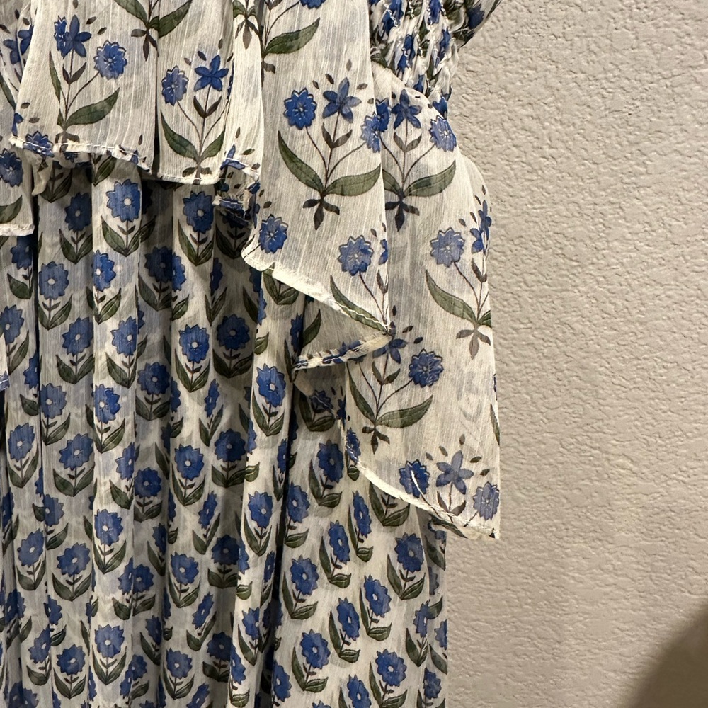 Misa Los Angeles Blue and White Midi Dress - Picture 7 of 10